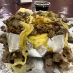 Papa asada con carne