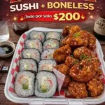 1 Sushi + 6 boneless
