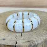 Pulsera matizada blanca con dorado
