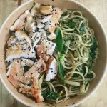 Spaguetti al Pesto con Pollo