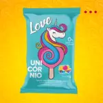 Picolé love unicórnio