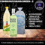 Russkaya Green + Schweppes + Hielo