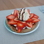 Waffles con miel de maple