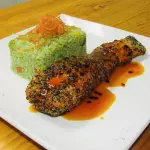 Salmon costra de quinua