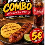 Chorizo+Arepa+Bebida