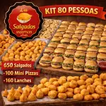 650 SALGADOS 100 PIZZAS 160 LANCHES