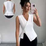 Sastrera blanca con plisado talla S