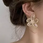 Aretes transparentes flor