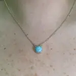 Cadena Círculo Larimar Plata