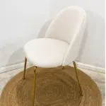 Silla Frank pana pata dorada Beige