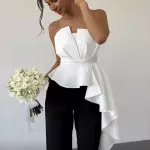 Blusa blanca volados