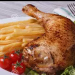 1/4 pollo c/ fritas (pata o pechuga)
