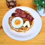 Desayuno waffle TOCINETA🐷