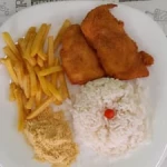 File de peixe à milanesa (prato feito)