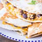 cheese quesadilla & rice