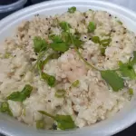 Risoto de carne e frango