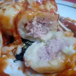 Batata com presunto e queijo