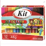 Giz de cera kit 12 cores 48g