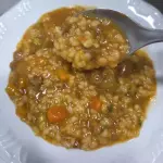 Arroz cateto com alcatra