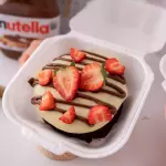 Mini vulcão morango + nutella
