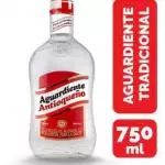 Botella Aguardiente. guaro Rojo 75c