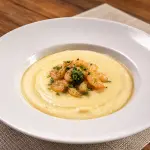 Creme de palmito com camarões