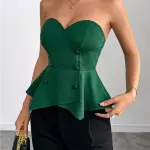 Blusa estraple verde XS