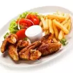 Wings/boneless 6 pzas con papas
