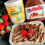 Brownie recheado na marmita