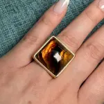 Anillo cuadrado Ámbar