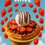 Wafle de Nutella con fruta y helado