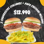 2 CHURRASCO ITALIANOS + PAPA CHEDDAR