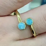 Anillo doble Larimar