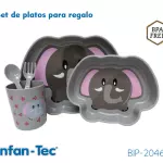Juego - platos, cubiertos y vaso