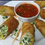 Cheese Corn Spinach Spring Rolls