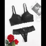 Set de lencería push up con encaje