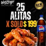 25 alitas +Pepsi familiar