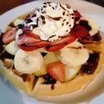 Waffle con fruta