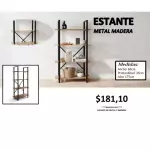 ESTANTE METAL MADERA