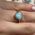 Anillo corazón Larimar