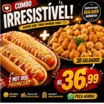 COMBO 2 HOT DOG PARMESÃO+30 SALGADOS