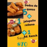 5 DEDOS + 1 JALAPEÑO + 1 AD. RANCH