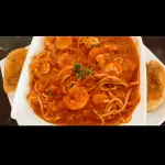 Camarones con pasta