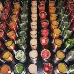 Barra de bebidas de alcohol y shots