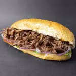 Baguete de costela desfiada