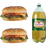 2 hamburguer simples +Antártica 1 L
