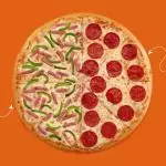 Pizza en mitades mega