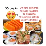 55 peças salmão e camarão
