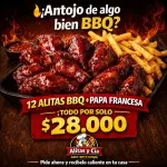 Alitas BBQ x 12 + Francesa