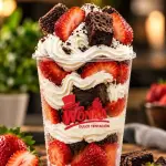 Fresas con brownie